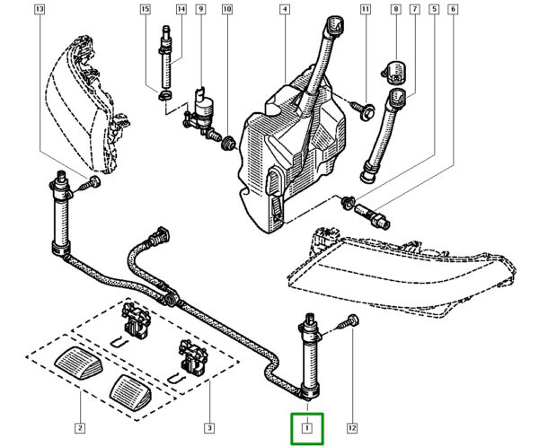 mangueira bico jet spray do farol renault laguna 8200001913