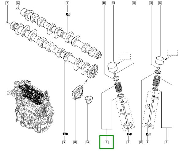 mola helicoidal cilindrica de valvula renault fluence megane 13211 7704r