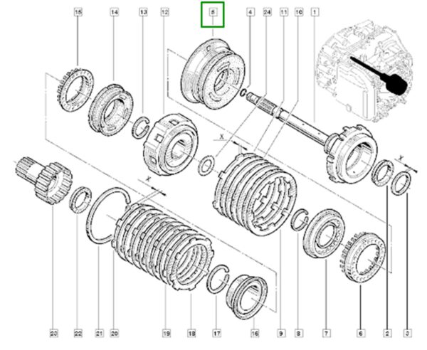 pistão transmissão automática renault duster al4 dpo 7700872240