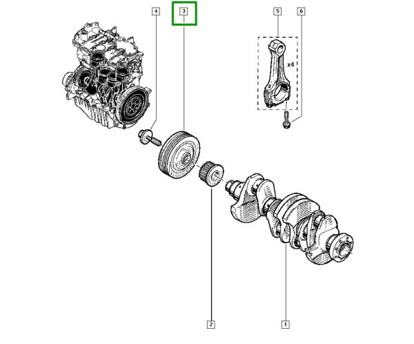 polia virabrequim renault fluence 2.0 16v 8200386453