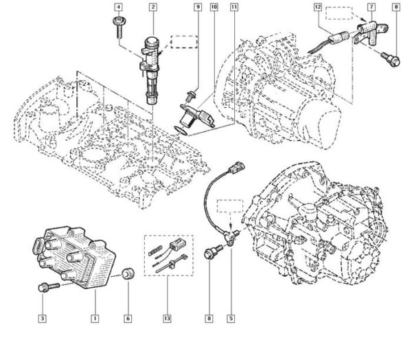 sensor rotação renault laguna megane original 8200128449