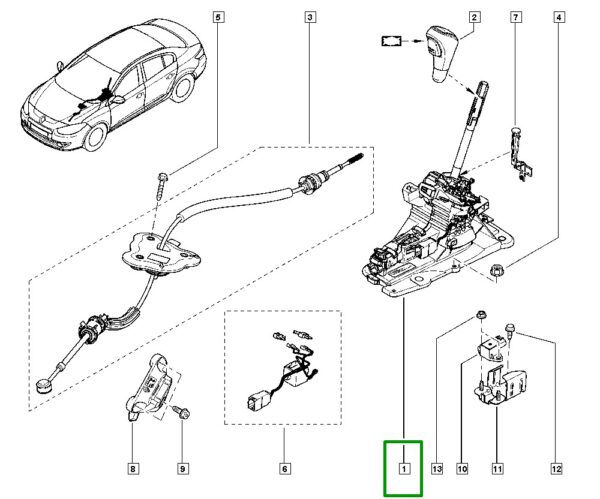 trambulador do cambio automatico renault fluence megane 2.0 341043792r