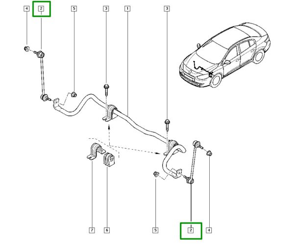 bieleta da barra estabilizadora renault fluence original 546182198r