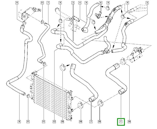 mangueira superior do radiador renault megane 2.0 16v f4r 8200505342