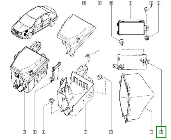 suporte do modulo renault duster 284c20205r