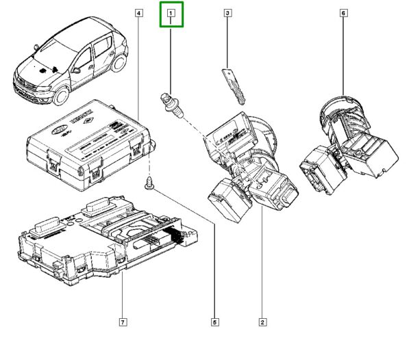 parafuso de aço cilindro ignição renault master 7705098195