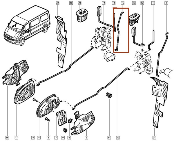 8200416777 haste da fechadura da porta renault master catcar