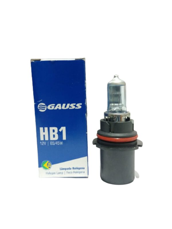 lâmpada halógena farol milha gauss hb1 12v 65/45w gl28hb1