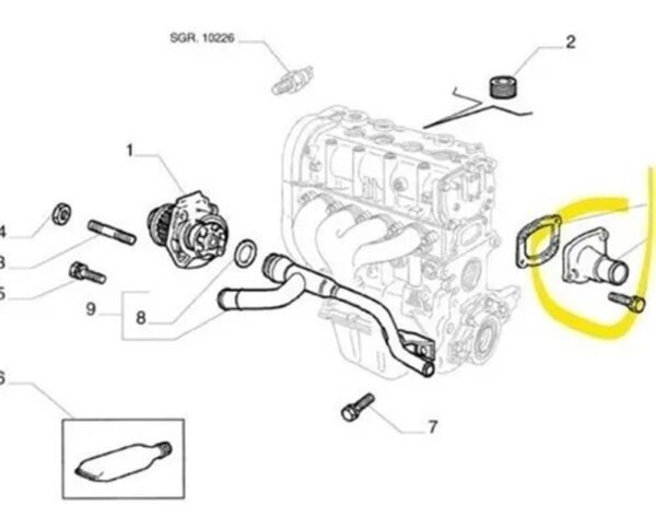 válvula termostática fiat palio uno siena 46737644