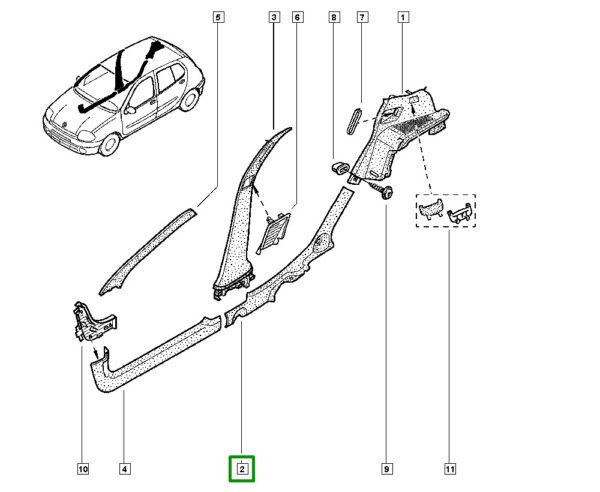 acabamento traseiro tapete lado direito renault clio 8200447960