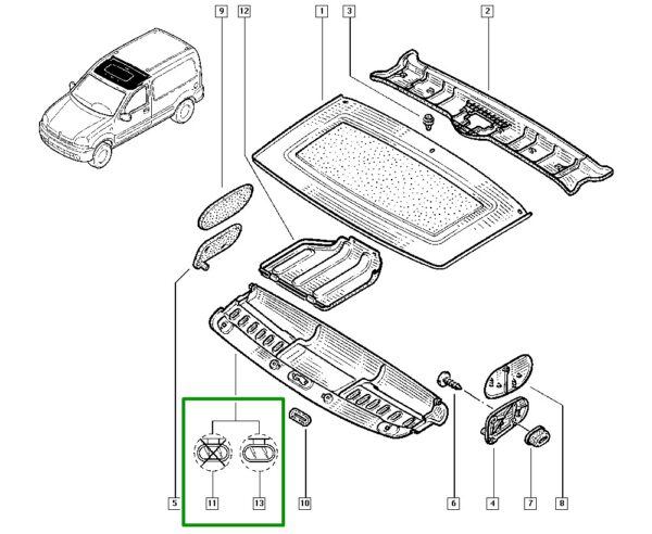 forro do teto solar renault kangoo 8200267289