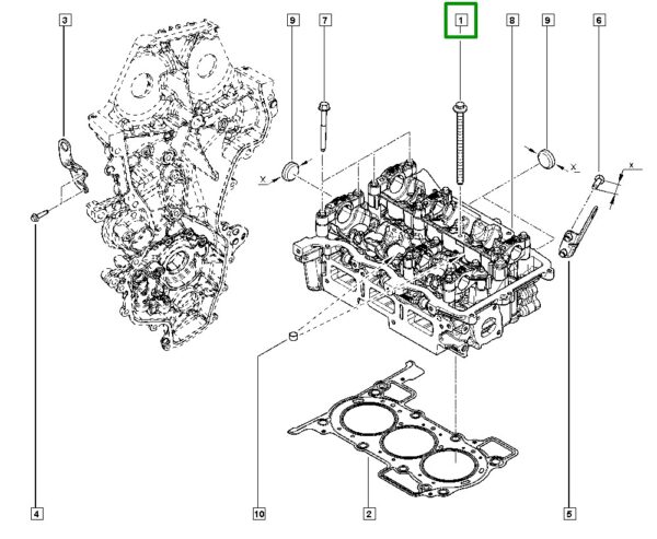 parafuso cabeçote renault kwid 1.0 3c 12v 110564511r