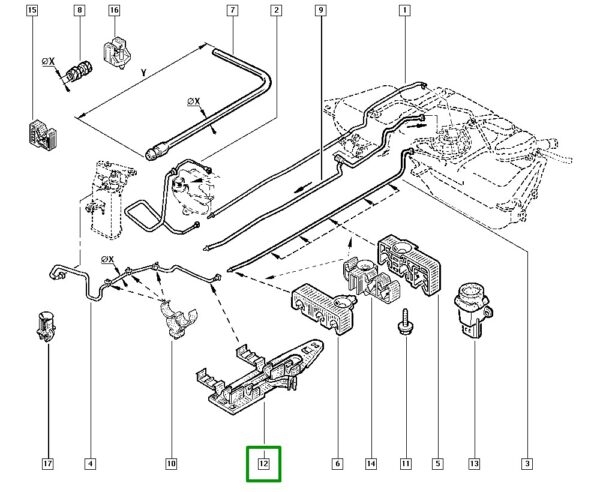 presilha tubulação tanque combustivel renault kangoo 8200137640