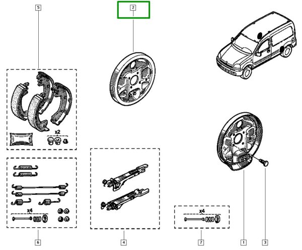 espelho freio traseiro abs direito renault kangoo 7701043935