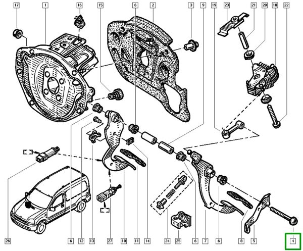 parafuso fixação pedaleira renault kangoo 7703008238