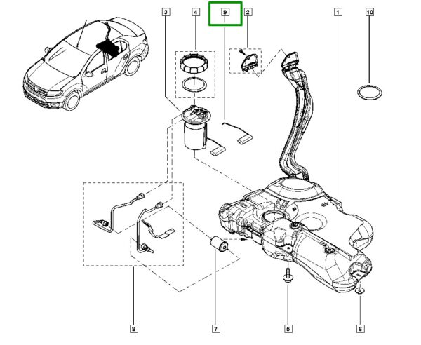 sensor de nivel renault logan sandero ii 250605759r