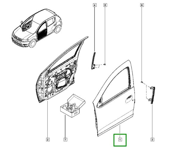 porta dianteira esquerda renault sandero original 801012479r