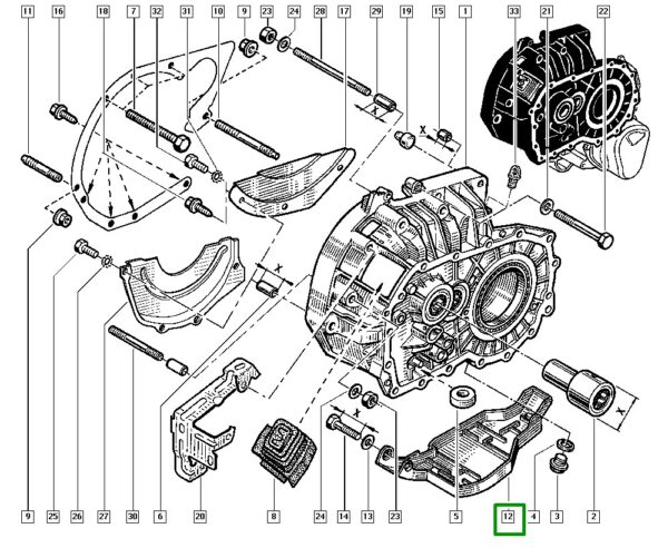 protetor caixa de cambio renault kangoo 7700859424