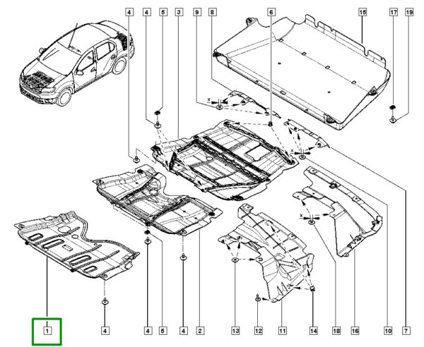 protetor carter renault logan sandero ii 758900822r