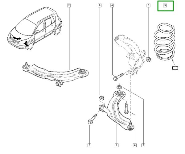 mola suspenção dianteira renault logan sandero 540103664r (cópia)