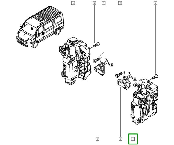 fechadura manual porta dianteira esquerda renault master 8200147151