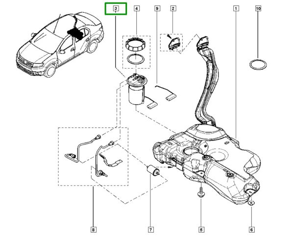 modulo bomba combustivel renault sandero logan ii 172022442r