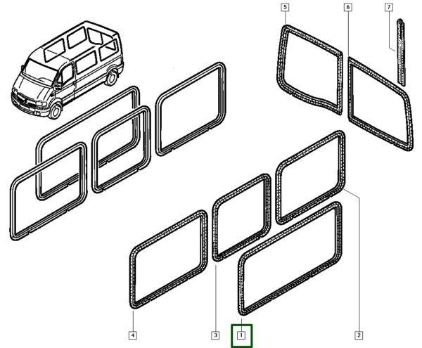 vidro lateral fixo verde lado direito renault master ii 7700351258