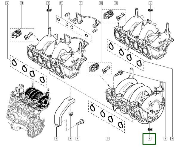 coletor admissão renault kangoo ii 7700273860