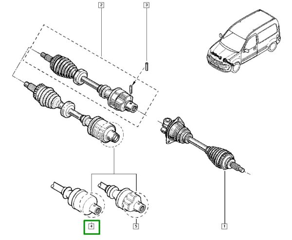 semi eixo transmissão cambio dianteiro direito renault kangoo 8200623784
