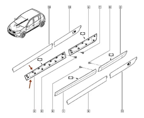 friso da porta dianteira direita renault scenic 8200547558 (cópia)