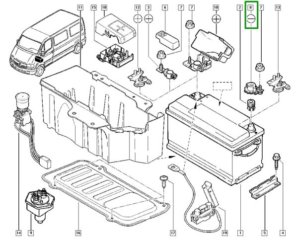 terminal bateria renault master ii 8200138502