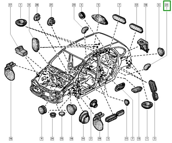 tampa plastica vedação do monoploco renault scenic 7703074535