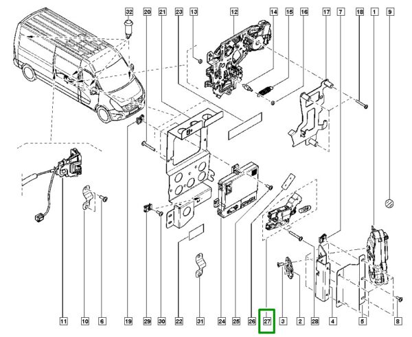 trava eletrica porta deslizante renault master iii 979a30396r