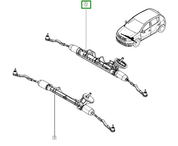 caixa direção renault logan sandero ii 490014306r