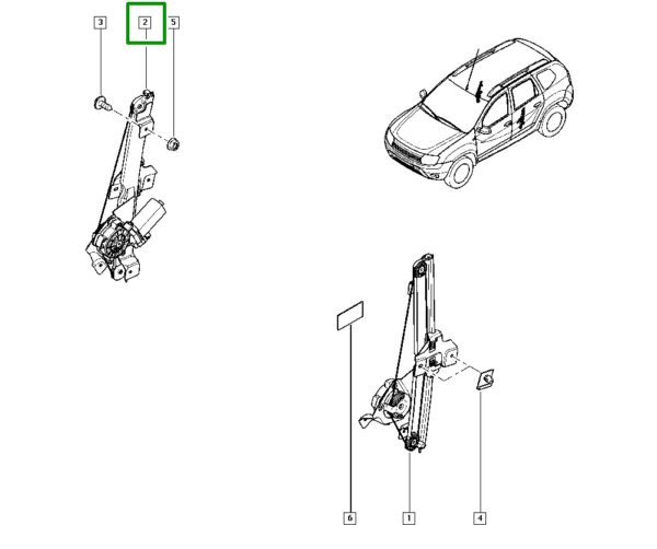 maquina de vidro porta traseira direita renault sandero 827208348r