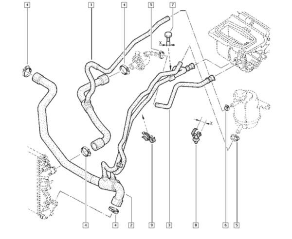 kit 10 clipes mangueira ventilacao tanque combustivel renault clio 7703079486