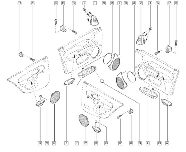 grade auto falante painel renault master 7701053172 (cópia)