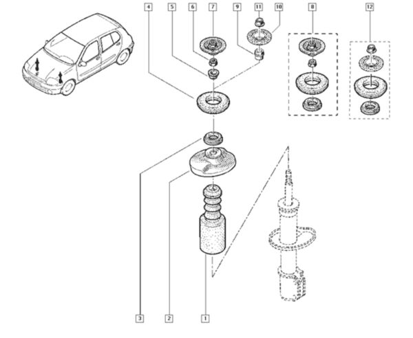 porca roscada de aço renault clio sandero 7703035048 (cópia)