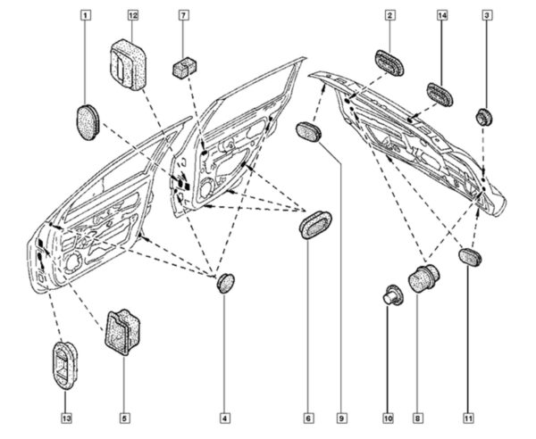 tampao da moldura do quadro da porta renault megane 7703074626 (cópia)