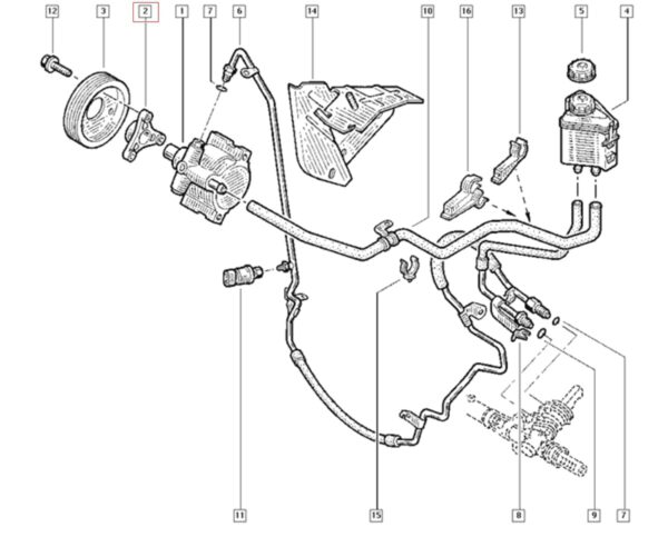 flange polia bomba direção renault clio 7700869009