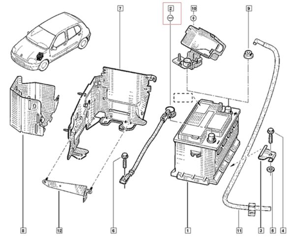 terminal cabo bateria positivo renault megane 7701393251 (cópia)